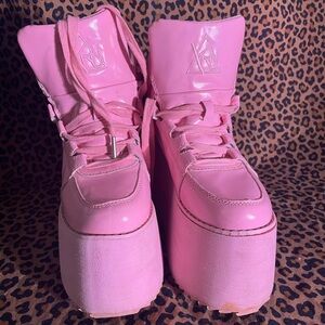 YRU Pink Platform Sneakers